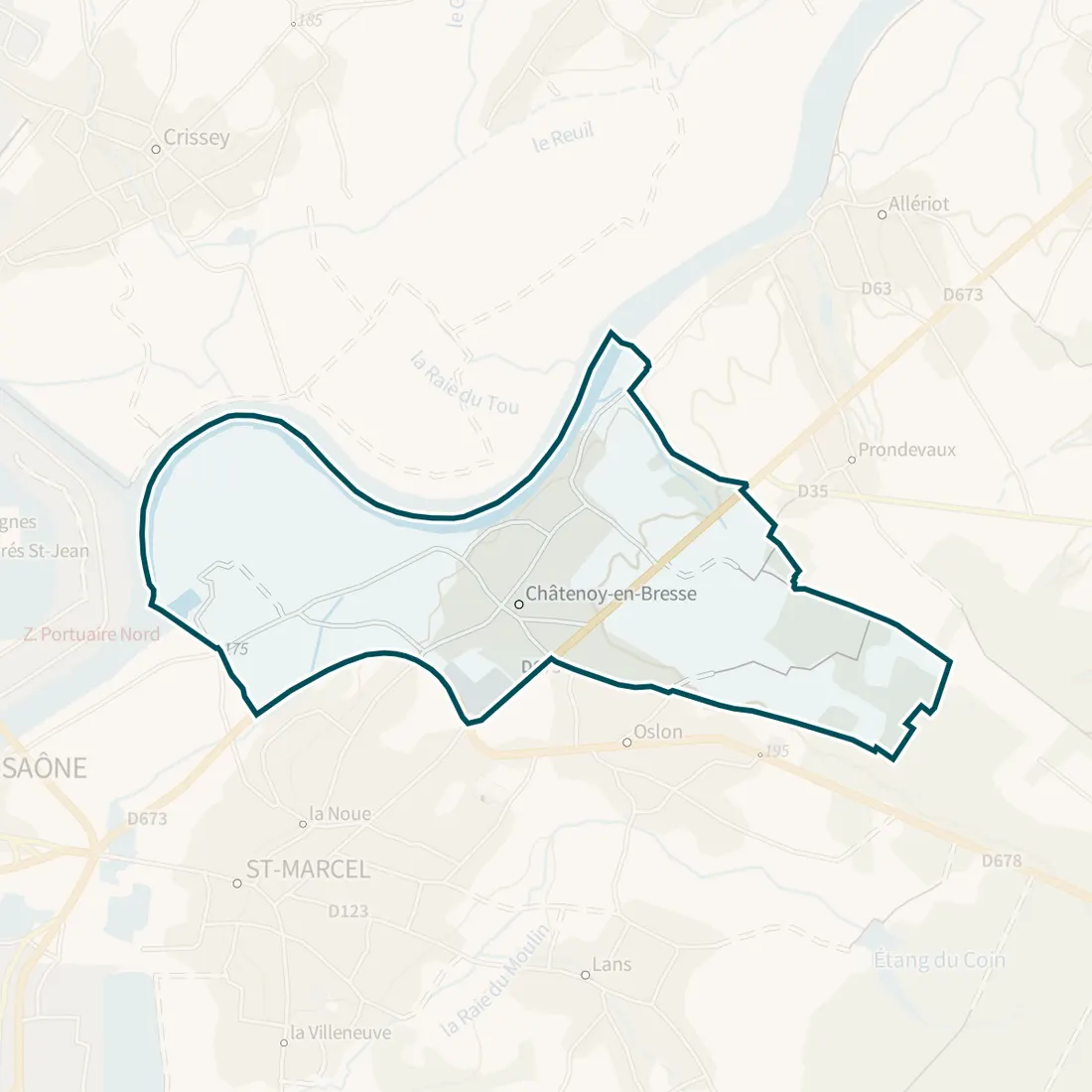 Carte : Châtenoy-en-Bresse