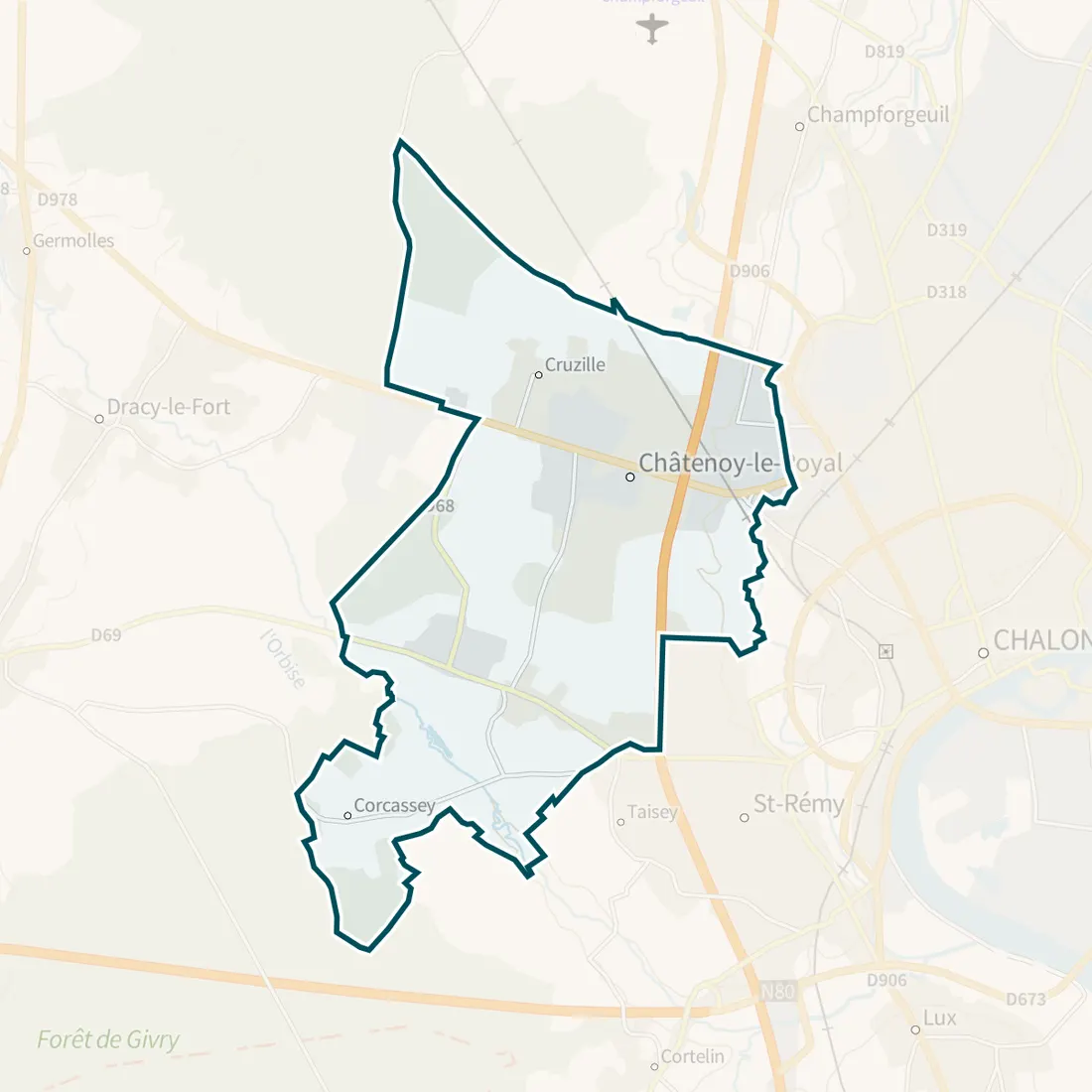 Carte : Châtenoy-le-Royal