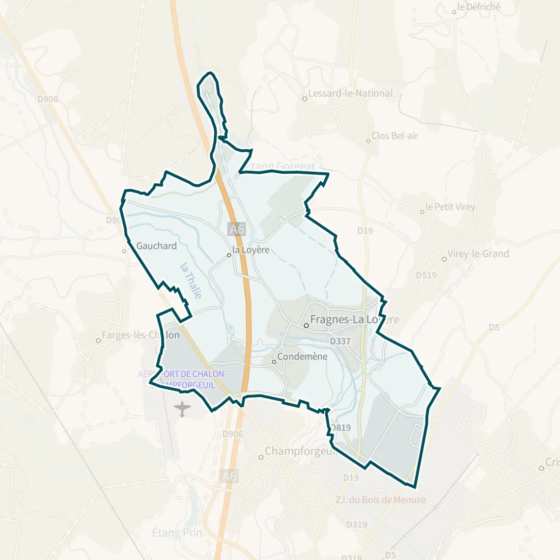 Carte : Fragnes-La Loyère