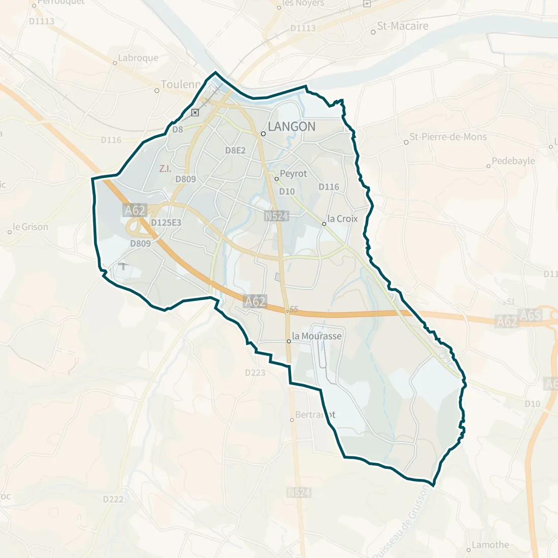 Carte : Langon
