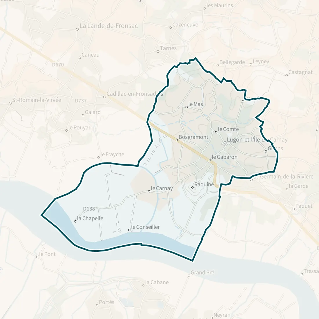 Carte : Lugon-et-l'Île-du-Carnay