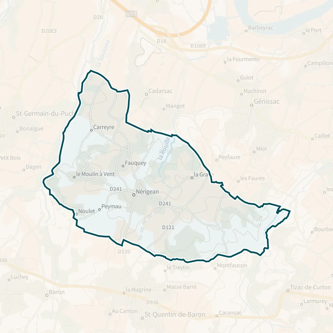 Carte : Nérigean