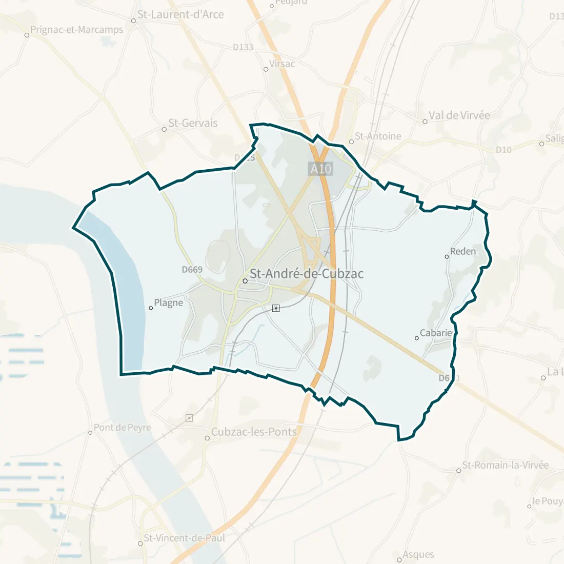 Carte : Saint-André-de-Cubzac