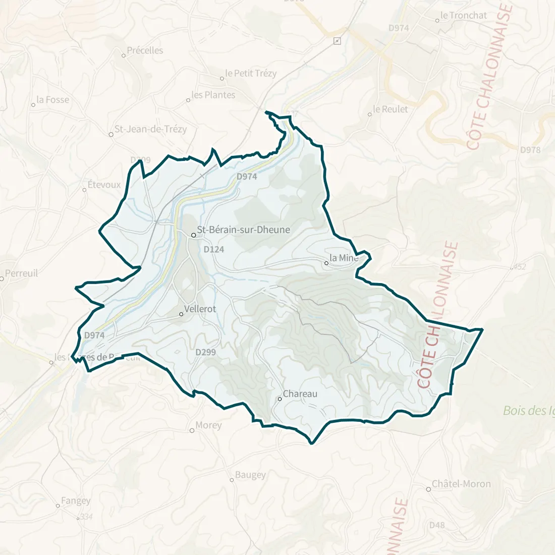 Carte : Saint-Bérain-sur-Dheune