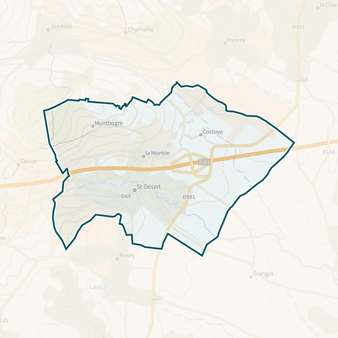 Carte : Saint-Désert