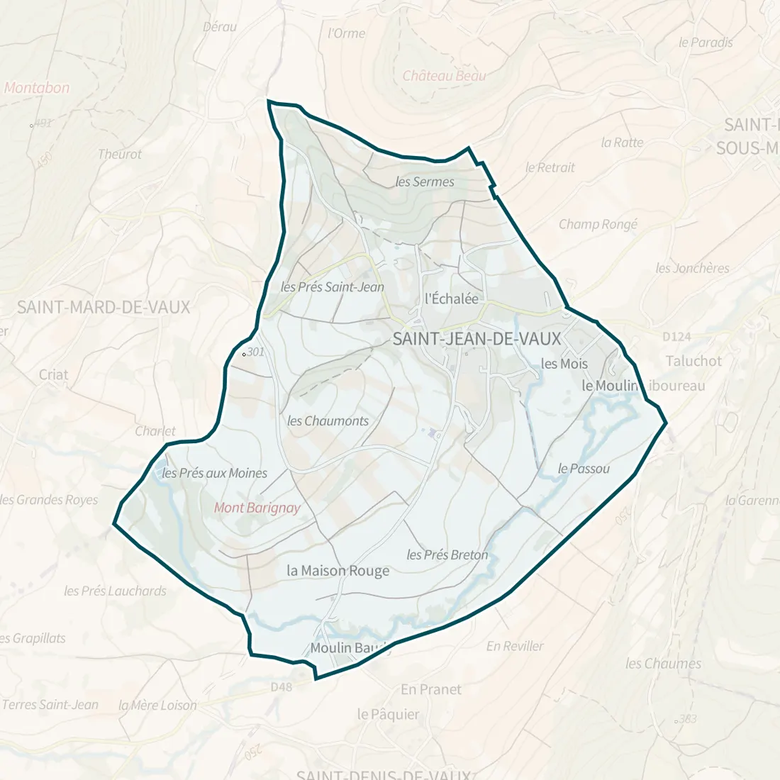 Carte : Saint-Jean-de-Vaux