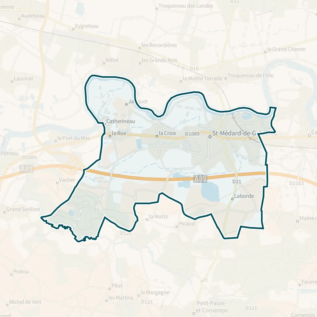 Carte : Saint-Médard-de-Guizières