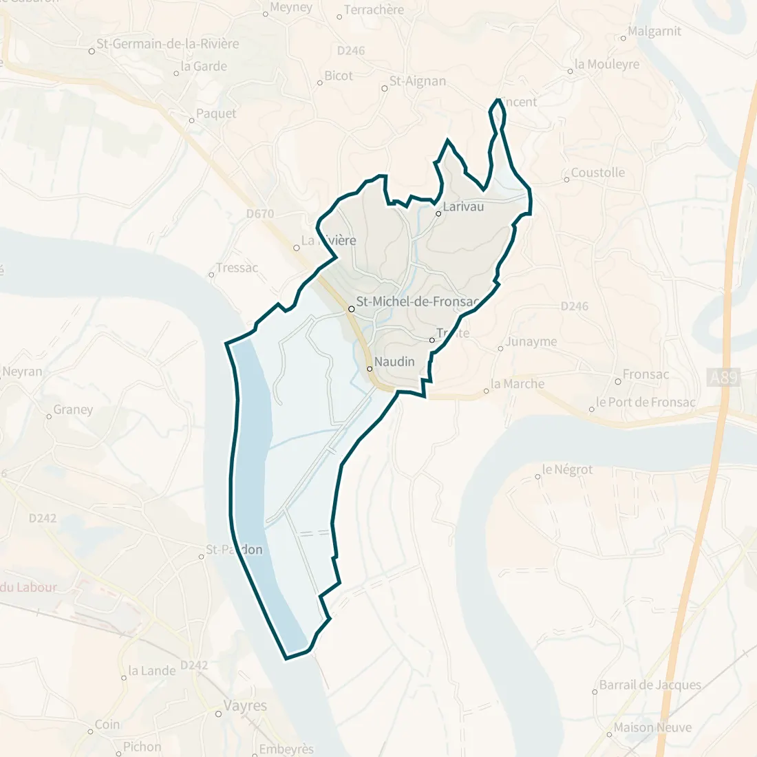 Carte : Saint-Michel-de-Fronsac