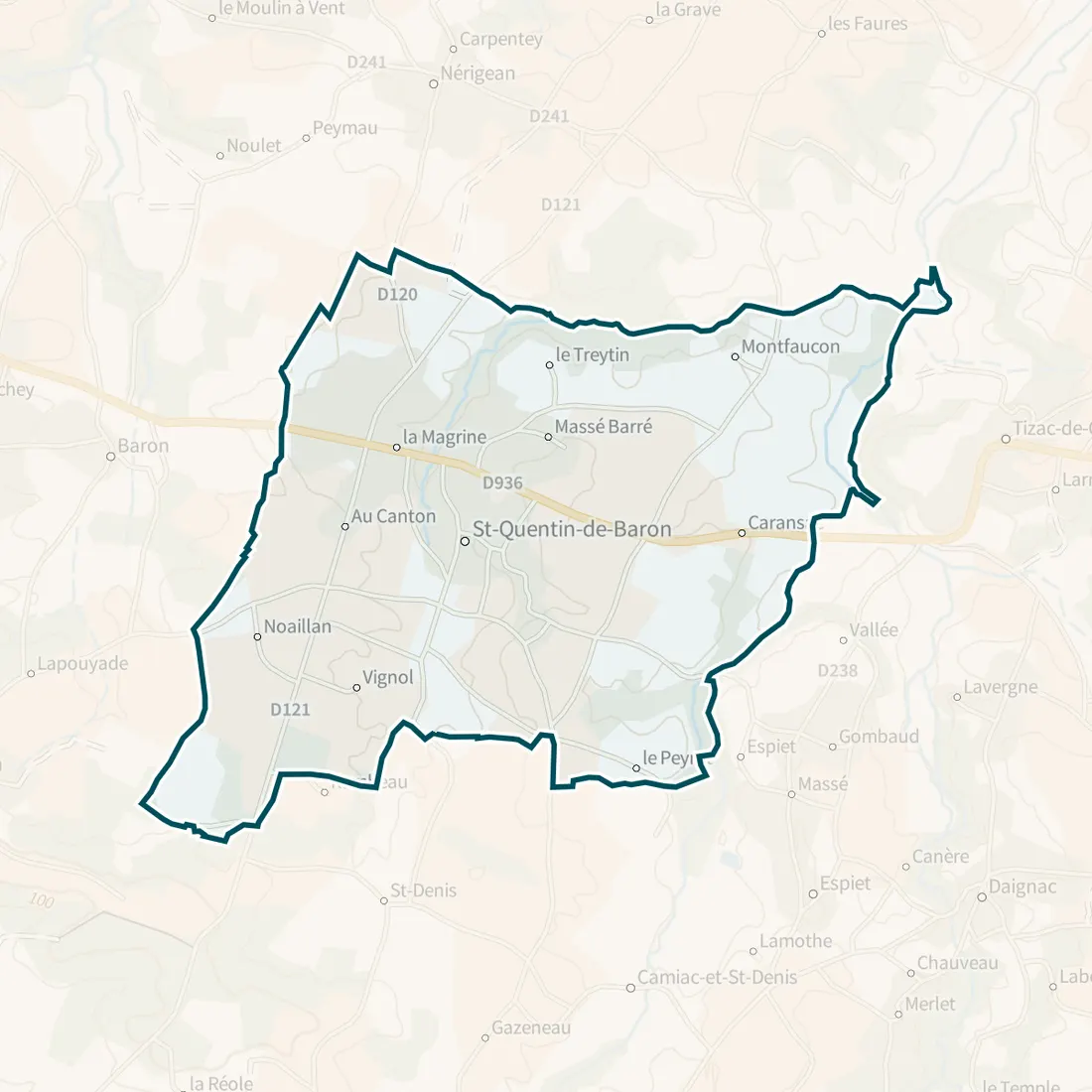 Carte : Saint-Quentin-de-Baron