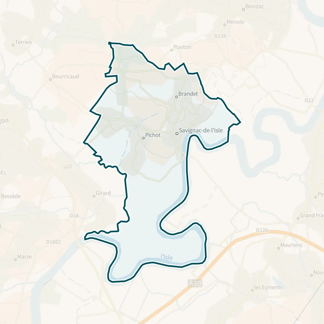 Carte : Savignac-de-l'Isle